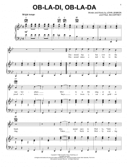 page one of Ob-La-Di, Ob-La-Da (Piano, Vocal & Guitar Chords (Right-Hand Melody))