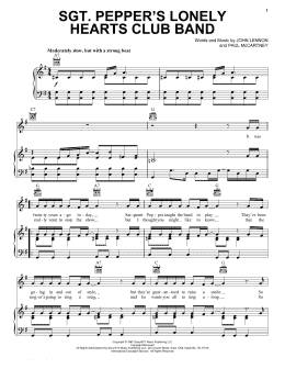 page one of Sgt. Pepper's Lonely Hearts Club Band (Piano, Vocal & Guitar Chords (Right-Hand Melody))