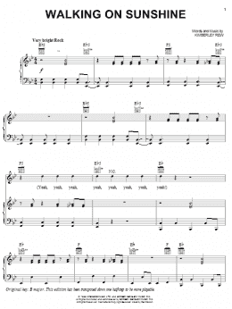 page one of Walking On Sunshine (Piano, Vocal & Guitar Chords (Right-Hand Melody))