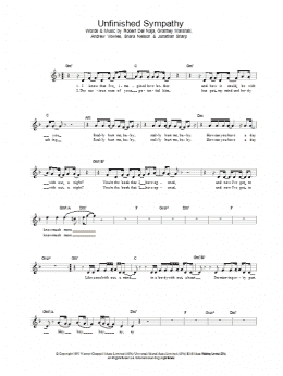 page one of Unfinished Sympathy (Lead Sheet / Fake Book)