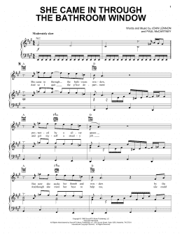 page one of She Came In Through The Bathroom Window (Piano, Vocal & Guitar Chords (Right-Hand Melody))