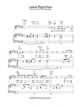 page one of Leave Right Now (Piano, Vocal & Guitar Chords)