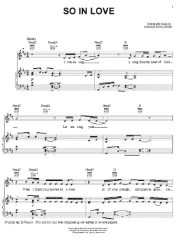 page one of So In Love (Piano, Vocal & Guitar Chords (Right-Hand Melody))