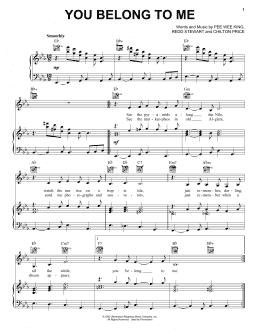 page one of You Belong To Me (Piano, Vocal & Guitar Chords (Right-Hand Melody))