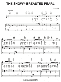 page one of The Snowy-Breasted Pearl (Piano, Vocal & Guitar Chords (Right-Hand Melody))
