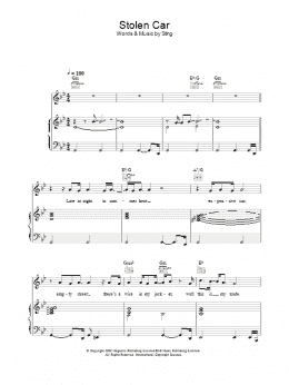 page one of Stolen Car (Piano, Vocal & Guitar Chords)