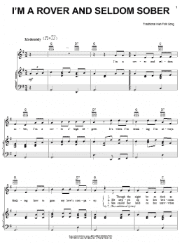 page one of I'm A Rover And Seldom Sober (Piano, Vocal & Guitar Chords (Right-Hand Melody))