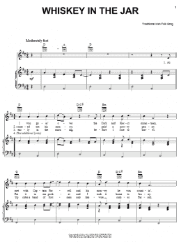 page one of Whiskey In The Jar (Piano, Vocal & Guitar Chords (Right-Hand Melody))