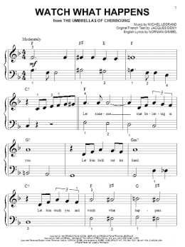 page one of Watch What Happens (Big Note Piano)