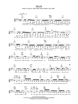 page one of Misfit (Lead Sheet / Fake Book)
