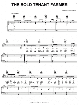 page one of The Bold Tenant Farmer (Piano, Vocal & Guitar Chords (Right-Hand Melody))