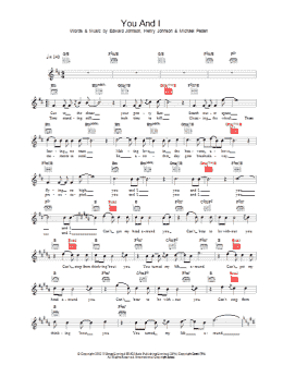 page one of You And I (Lead Sheet / Fake Book)