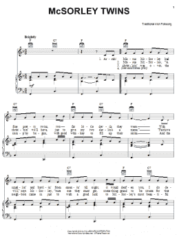 page one of McSorley Twins (Piano, Vocal & Guitar Chords (Right-Hand Melody))