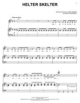page one of Helter Skelter (Piano, Vocal & Guitar Chords (Right-Hand Melody))