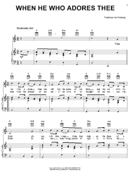 page one of When He Who Adores Thee (Piano, Vocal & Guitar Chords (Right-Hand Melody))