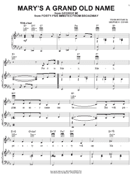 page one of Mary's A Grand Old Name (Piano, Vocal & Guitar Chords (Right-Hand Melody))
