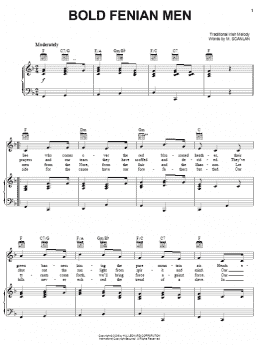page one of Bold Fenian Men (Piano, Vocal & Guitar Chords (Right-Hand Melody))