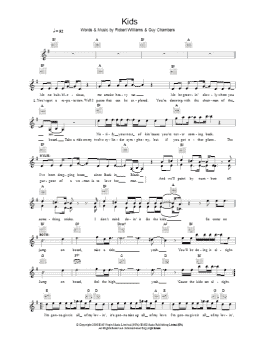 page one of Kids (Lead Sheet / Fake Book)
