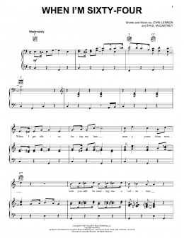 page one of When I'm Sixty-Four (Piano, Vocal & Guitar Chords (Right-Hand Melody))