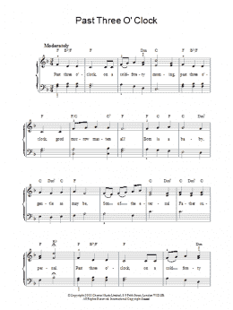 page one of Past Three O' Clock (Piano Solo)
