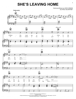 page one of She's Leaving Home (Piano, Vocal & Guitar Chords (Right-Hand Melody))