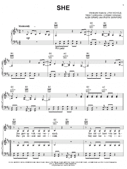 page one of She (Piano, Vocal & Guitar Chords (Right-Hand Melody))