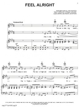 page one of Feel Alright (Piano, Vocal & Guitar Chords (Right-Hand Melody))