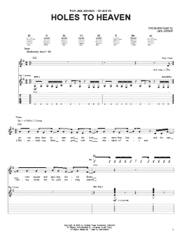 page one of Holes To Heaven (Guitar Tab)