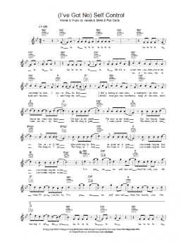page one of (I've Got No) Self Control (Lead Sheet / Fake Book)