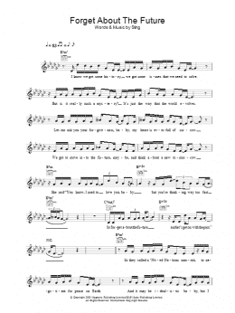 page one of Forget About The Future (Lead Sheet / Fake Book)