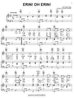 page one of Erin! Oh Erin! (Piano, Vocal & Guitar Chords (Right-Hand Melody))