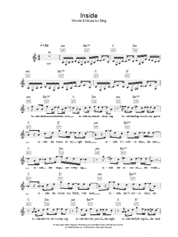 page one of Inside (Lead Sheet / Fake Book)