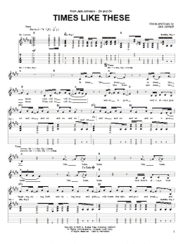 page one of Times Like These (Guitar Tab)