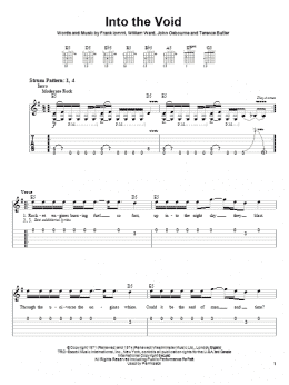 page one of Into The Void (Easy Guitar Tab)