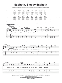 page one of Sabbath, Bloody Sabbath (Easy Guitar Tab)
