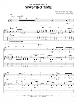 page one of Wasting Time (Guitar Tab)