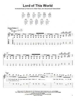page one of Lord Of This World (Easy Guitar Tab)