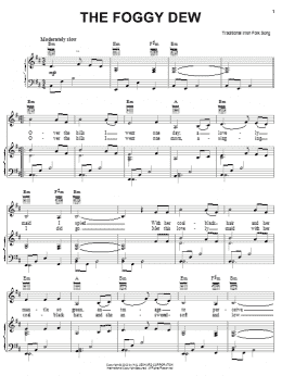 page one of The Foggy Dew (Piano, Vocal & Guitar Chords (Right-Hand Melody))
