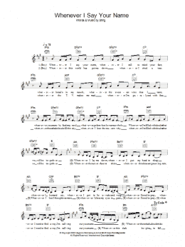 page one of Whenever I Say Your Name (Lead Sheet / Fake Book)