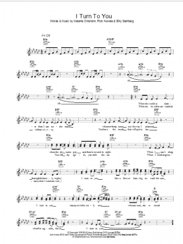 page one of I Turn To You (Lead Sheet / Fake Book)