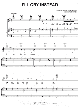 page one of I'll Cry Instead (Piano, Vocal & Guitar Chords (Right-Hand Melody))