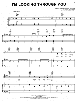page one of I'm Looking Through You (Piano, Vocal & Guitar Chords (Right-Hand Melody))