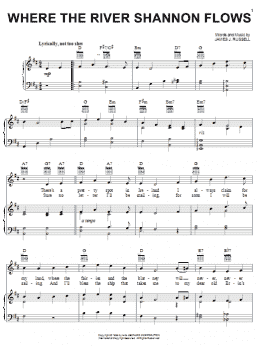 page one of Where The River Shannon Flows (Piano, Vocal & Guitar Chords (Right-Hand Melody))