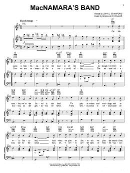 page one of MacNamara's Band (Piano, Vocal & Guitar Chords (Right-Hand Melody))