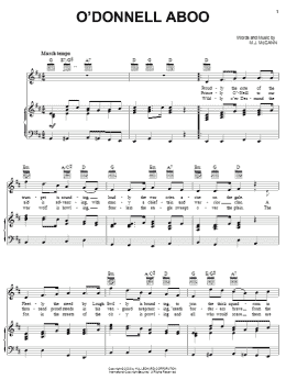 page one of O'Donnell Aboo (Piano, Vocal & Guitar Chords (Right-Hand Melody))