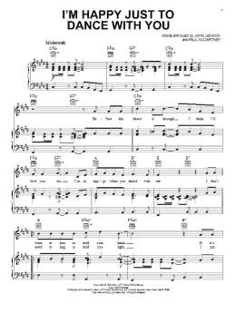 page one of I'm Happy Just To Dance With You (Piano, Vocal & Guitar Chords (Right-Hand Melody))