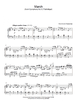 page one of March (from Symphony No. 6, 'Pathetique') (Piano Solo)