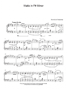 page one of Waltz in F# Minor (Piano Solo)