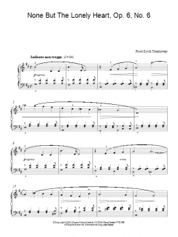 page one of None But The Lonely Heart, Op. 6, No. 6 (Piano Solo)