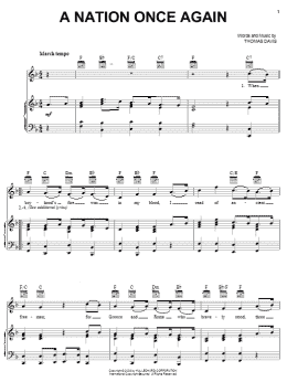page one of A Nation Once Again (Piano, Vocal & Guitar Chords (Right-Hand Melody))